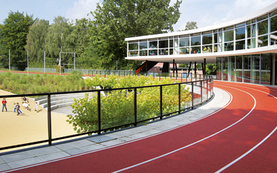 Running track on a roof